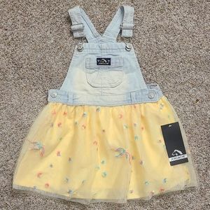 Toddler jumper dress yellow 2t Jordache New